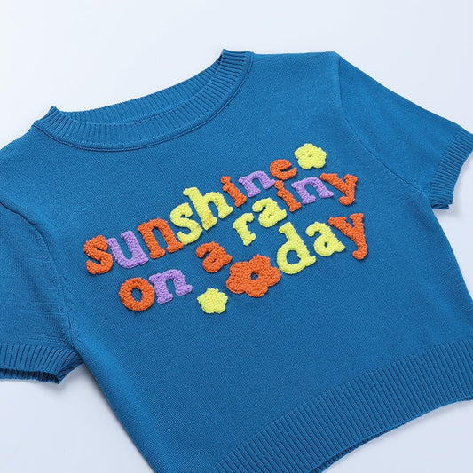 Sunshine Knitted Crop Top