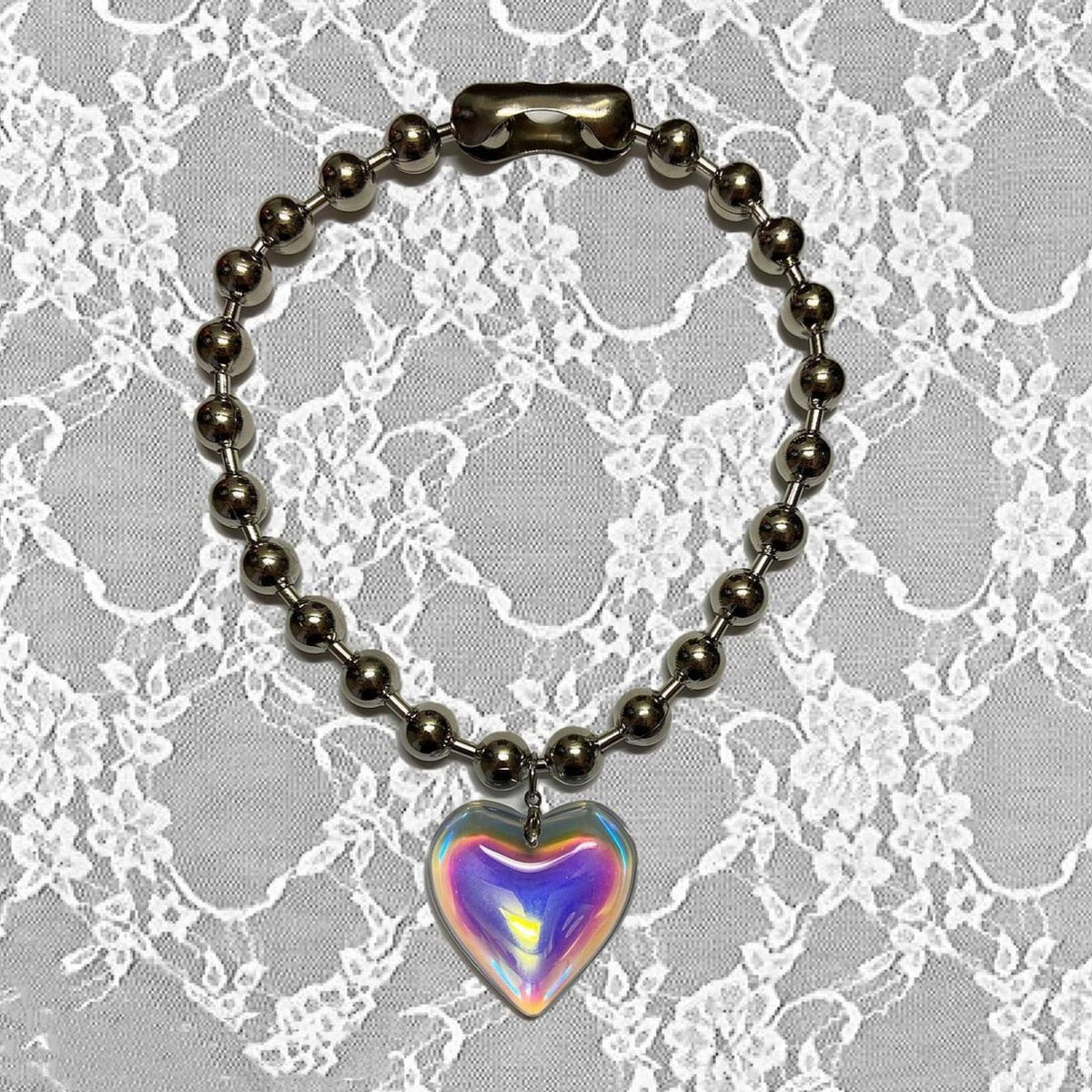 Holographic Heart Pendant Necklace