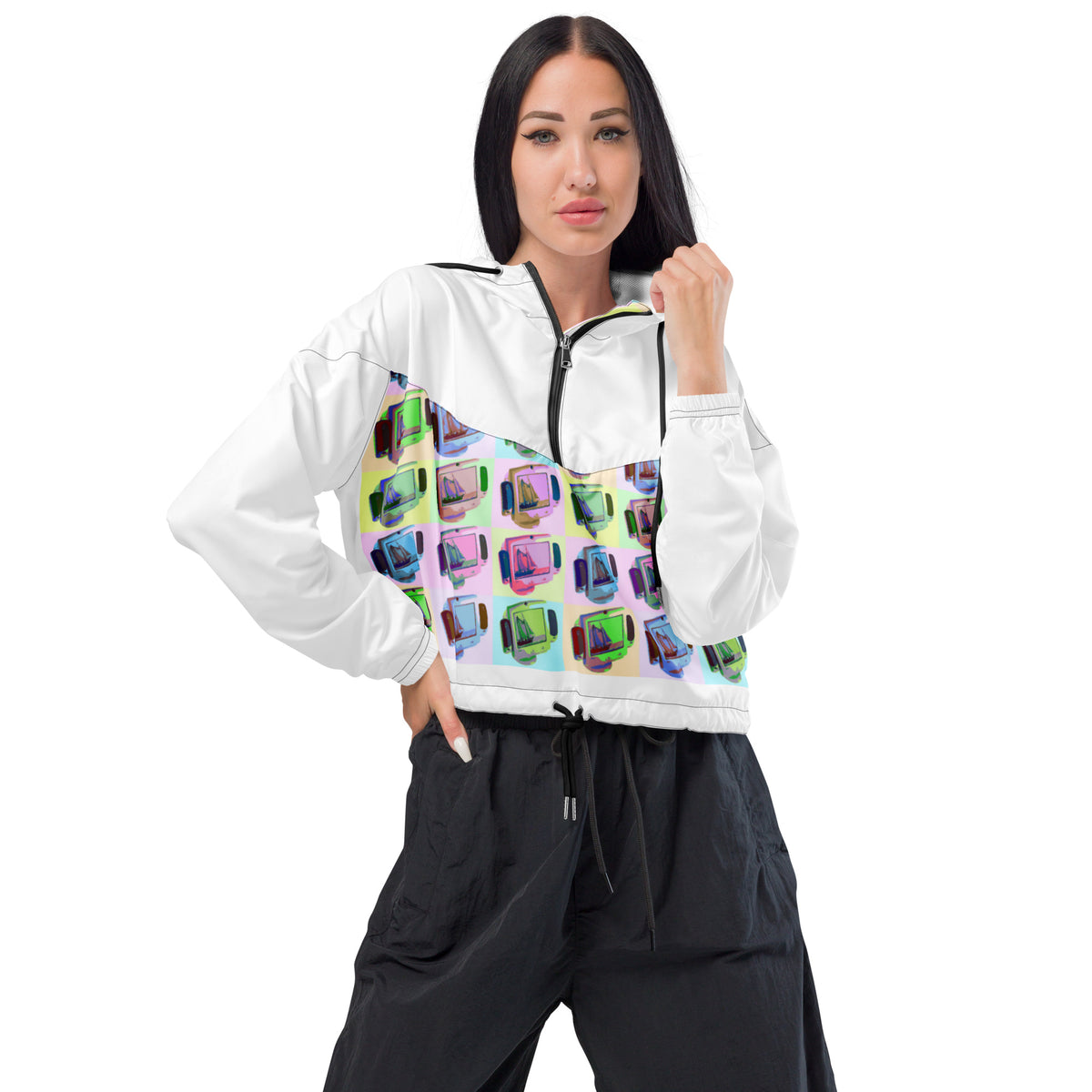 Family Computer Cropped Windbreaker