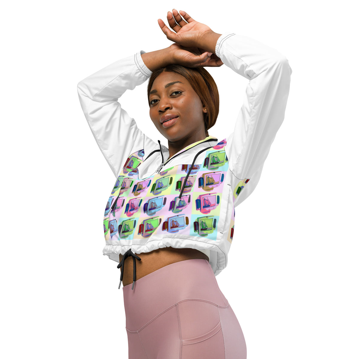 Family Computer Cropped Windbreaker